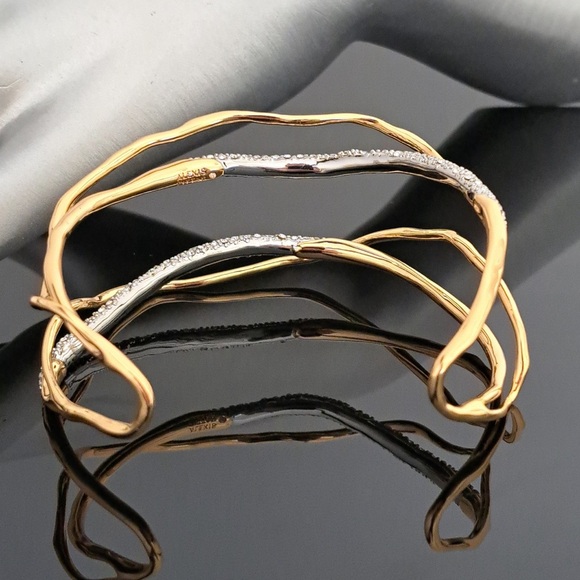 SOLD - ALEXIS BITTAR Solanales Crystal Gold Cuff - Picture 8 of 15